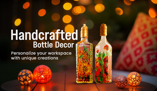 Handcrafted Bottle Decor Personalize your workspace with unique creations