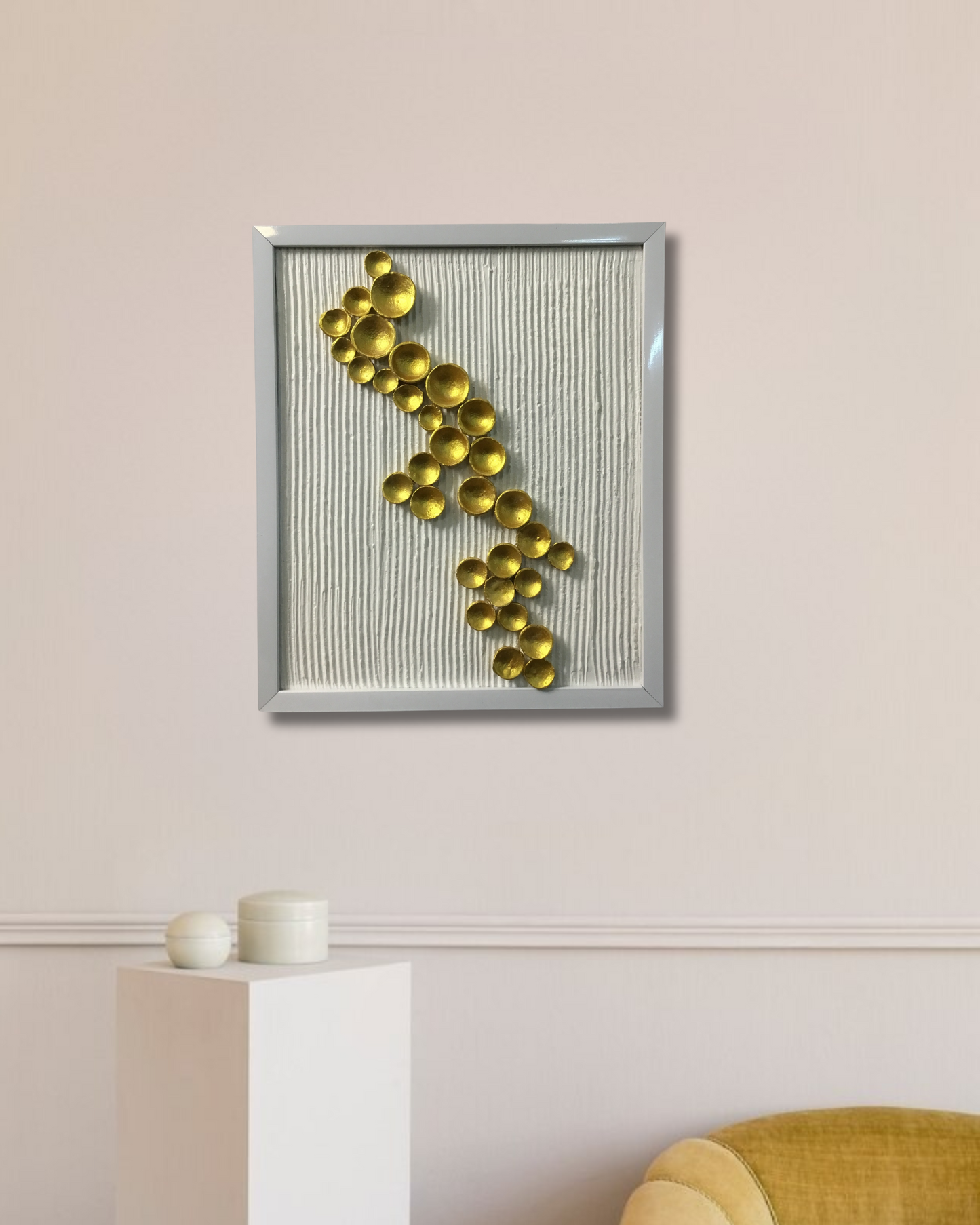 Vertical Gleam Framed Textured Art