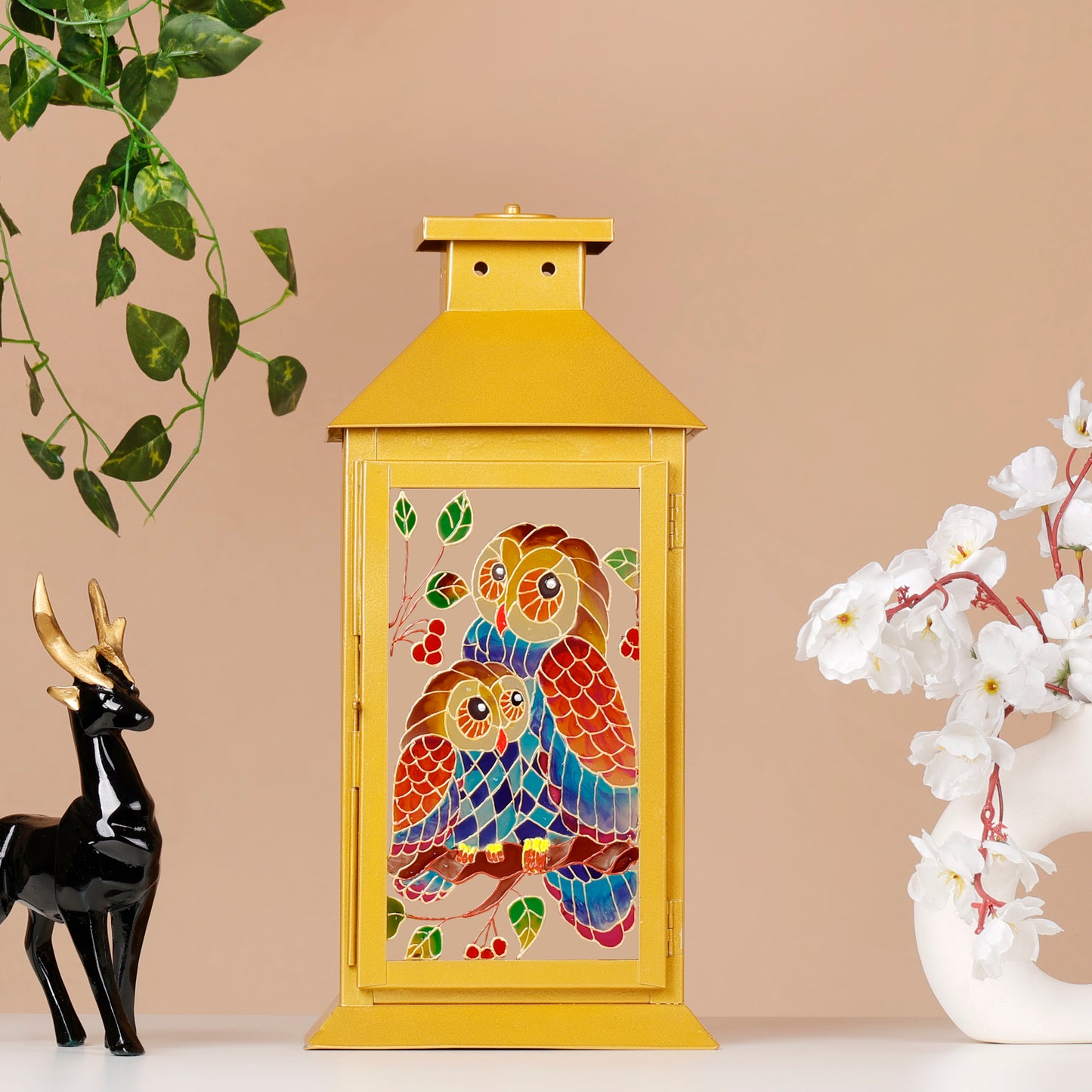 Side-view-of-owl-inspired-Mystic-Hoot-Lantern-with-glowing-battery-operated-string-light-inside.jpg