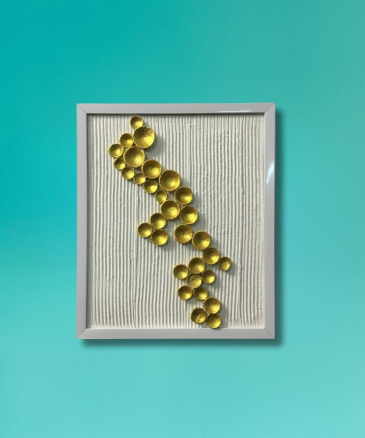 Vertical Gleam Framed Textured Art
