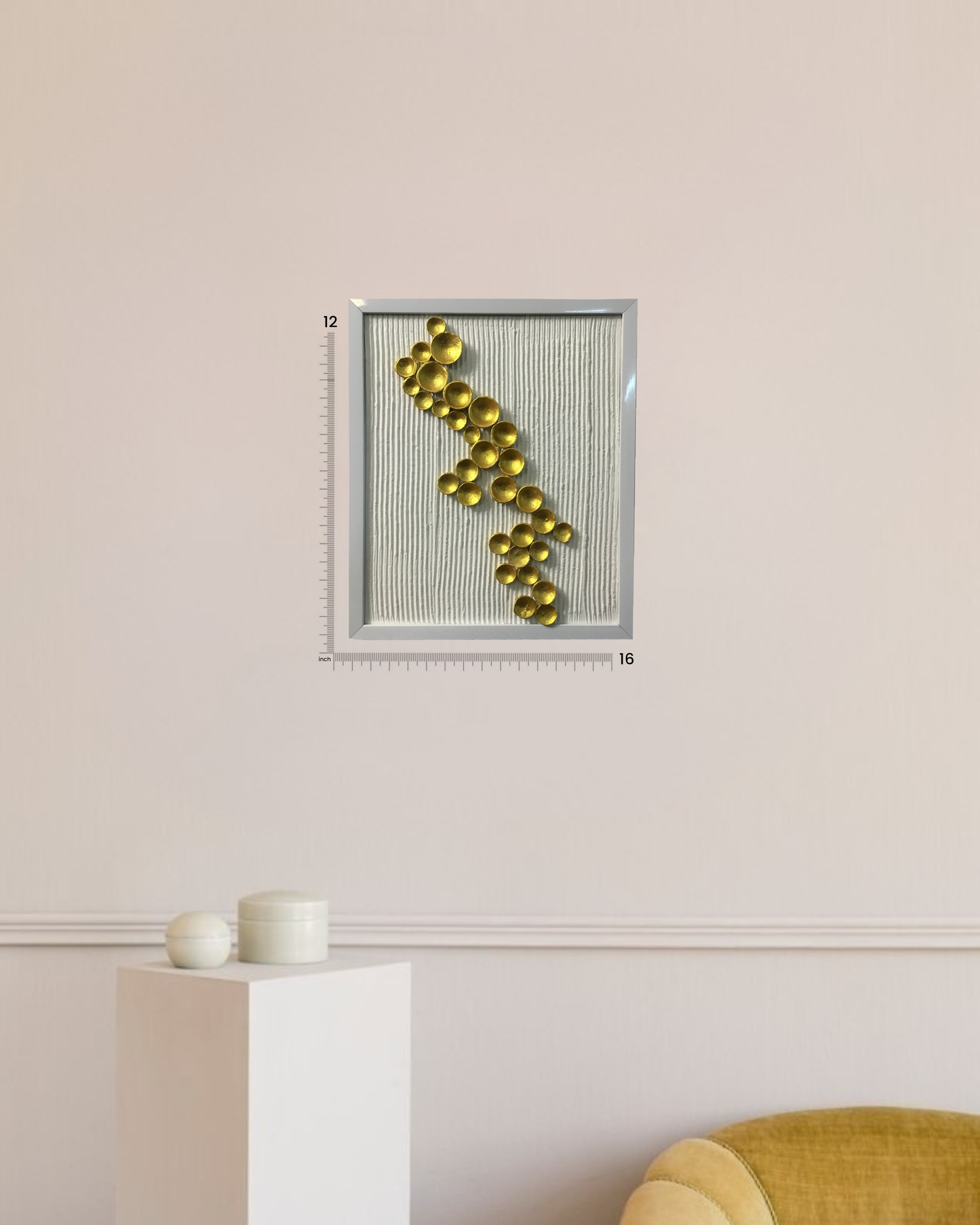 Vertical Gleam Framed Textured Art