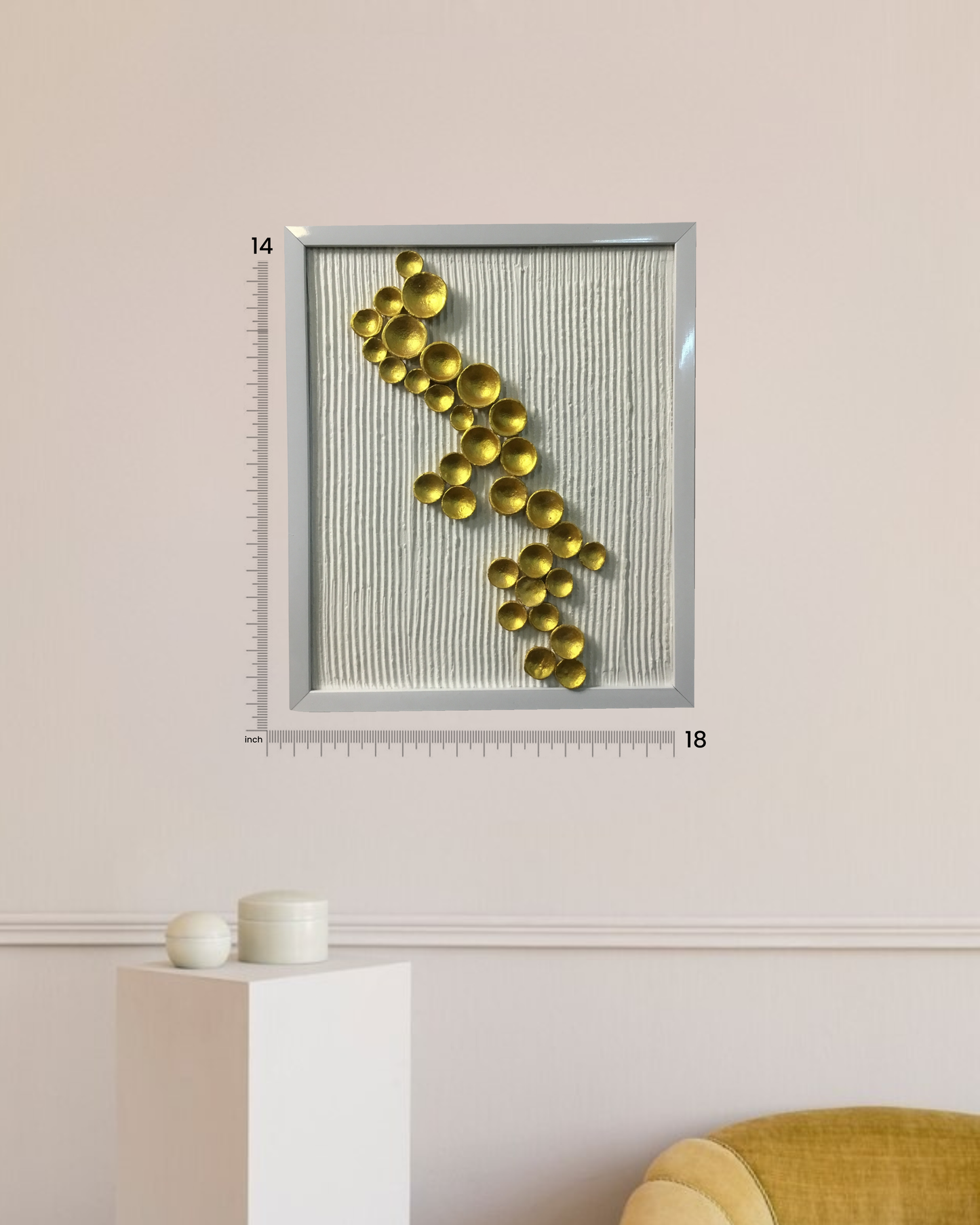 Vertical Gleam Framed Textured Art