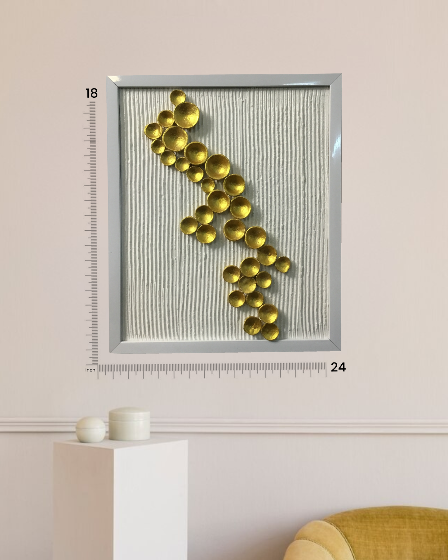 Vertical Gleam Framed Textured Art