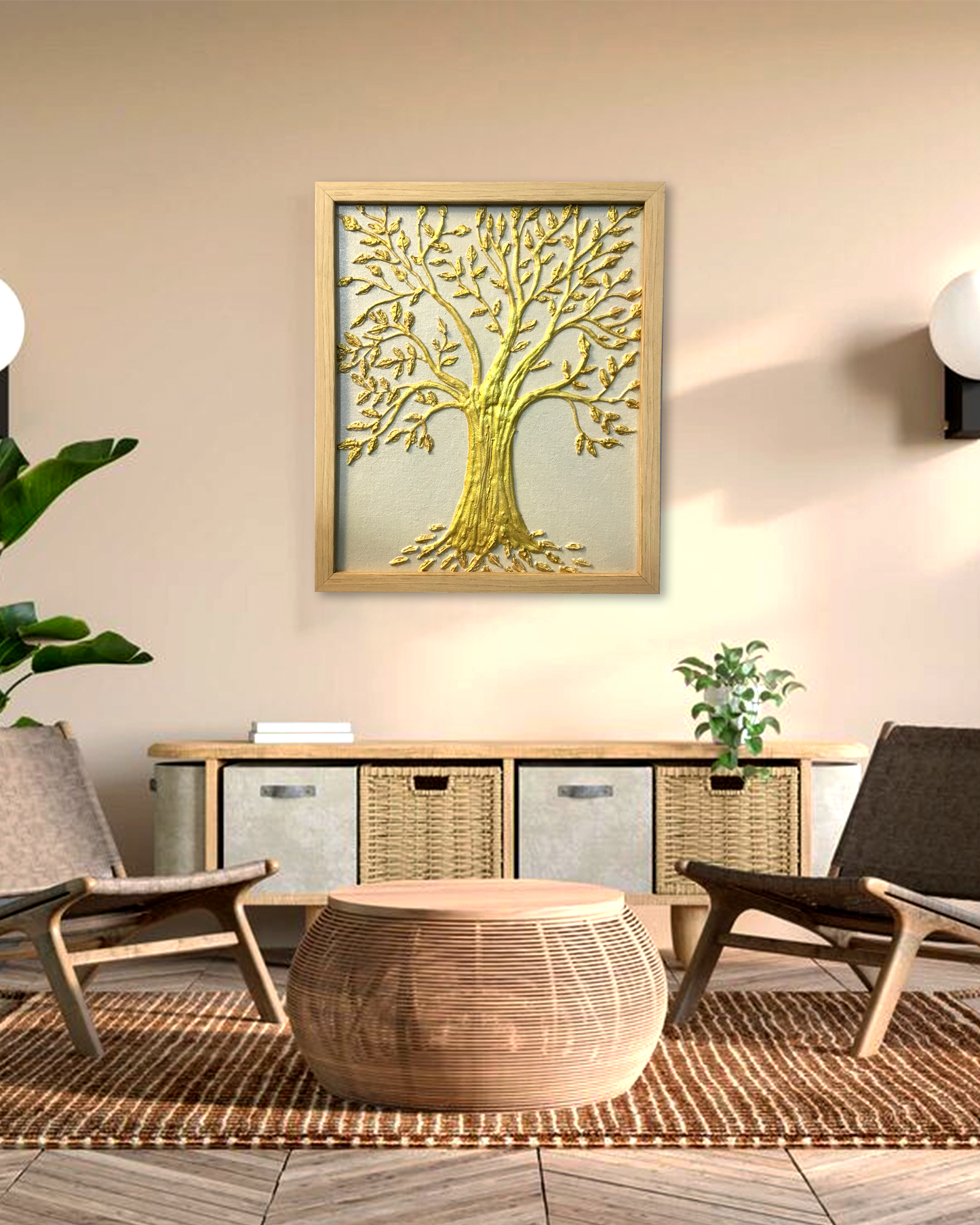 Roots and Rustle Framed Textured Wall Art