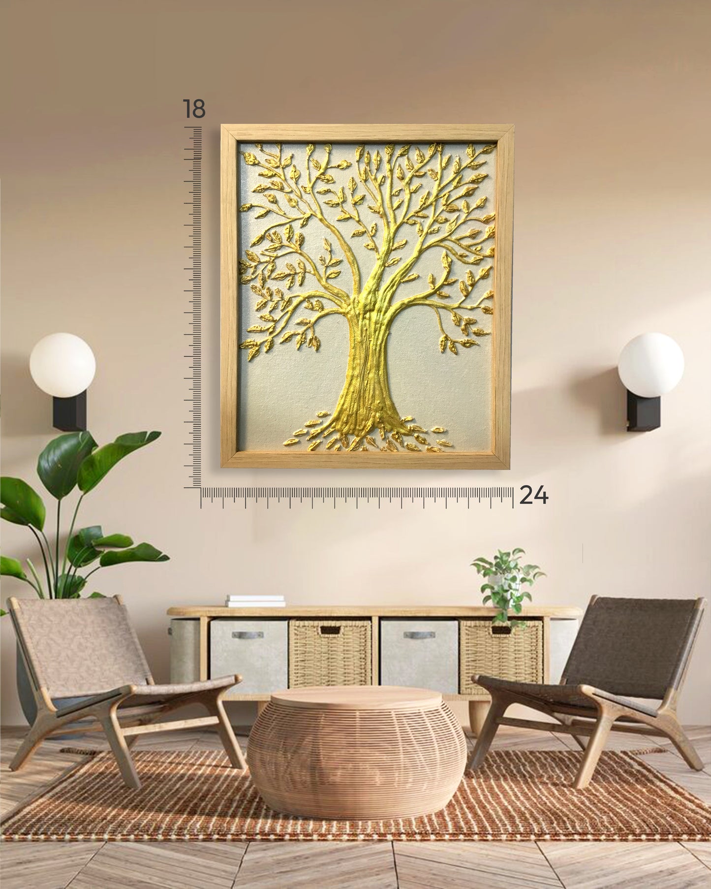 Roots and Rustle Framed Textured Wall Art