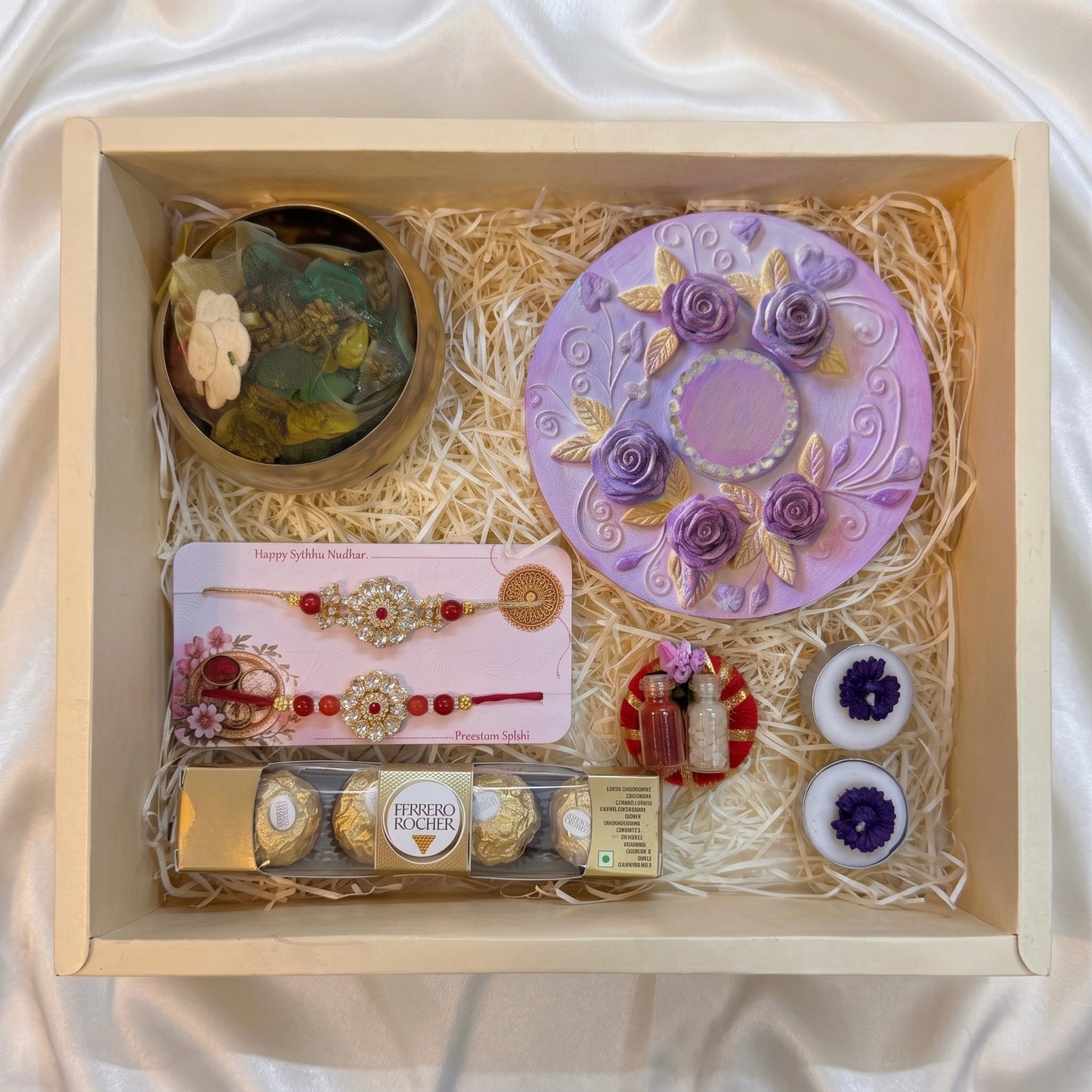 Purple Blossom Rakhi Hamper