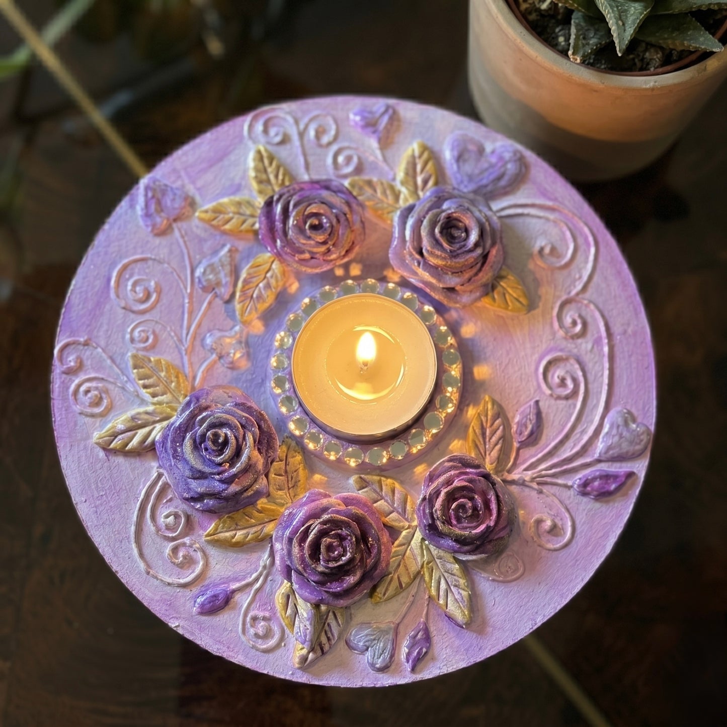 Roselle Violet Tea Light Holder