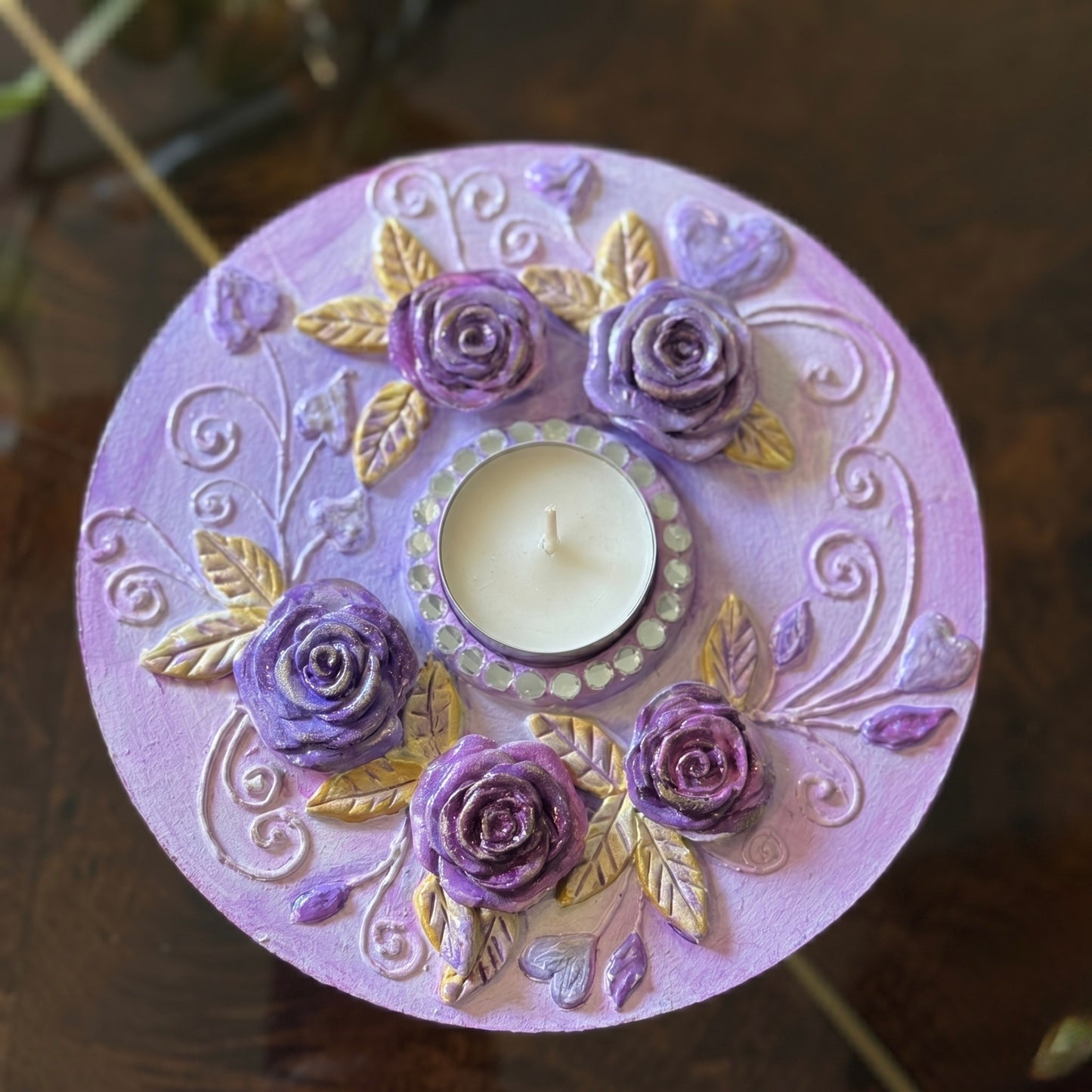 Roselle Violet Tea Light Holder