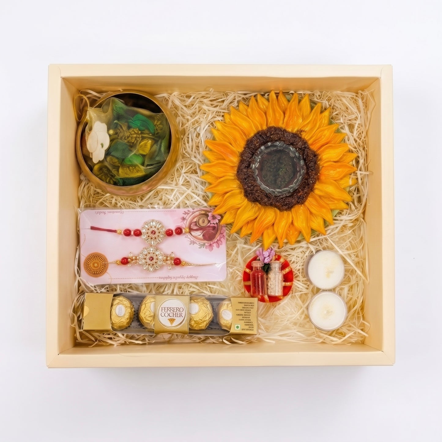 Golden Bloom Rakhi Hamper