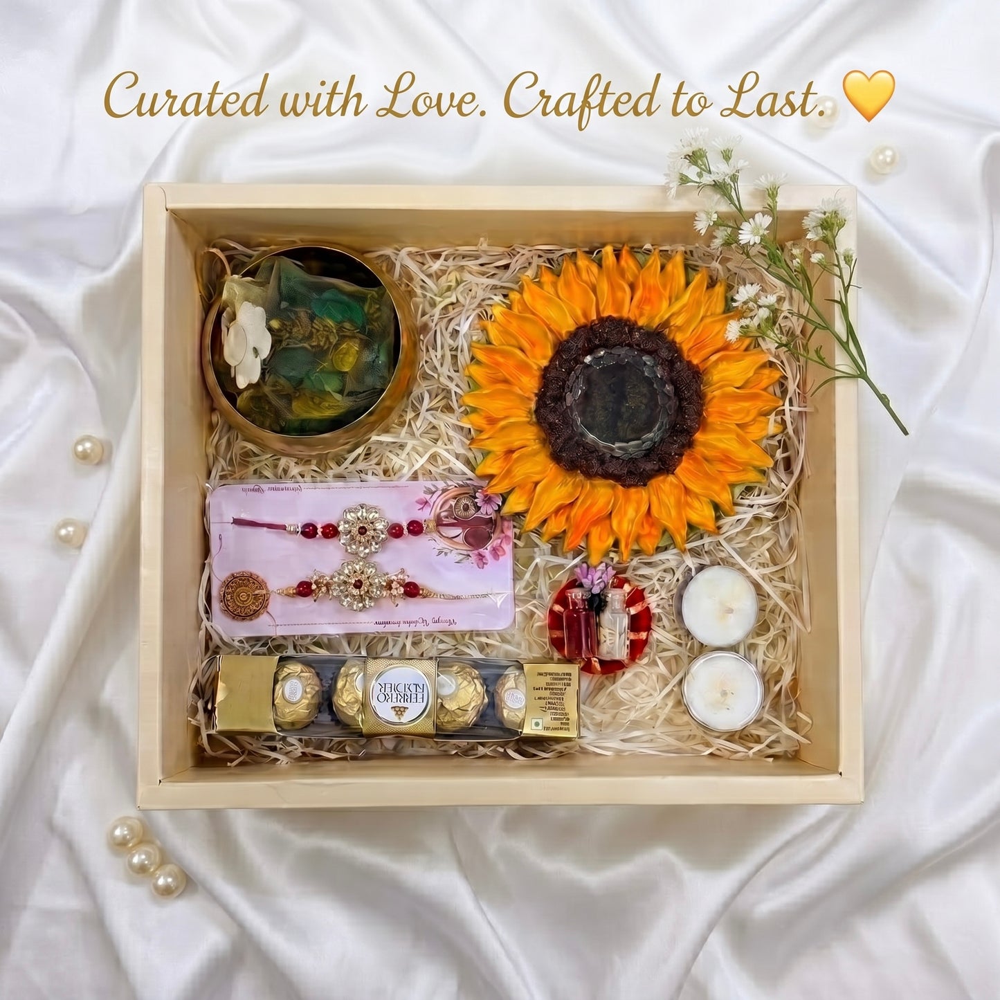 Golden Bloom Rakhi Hamper