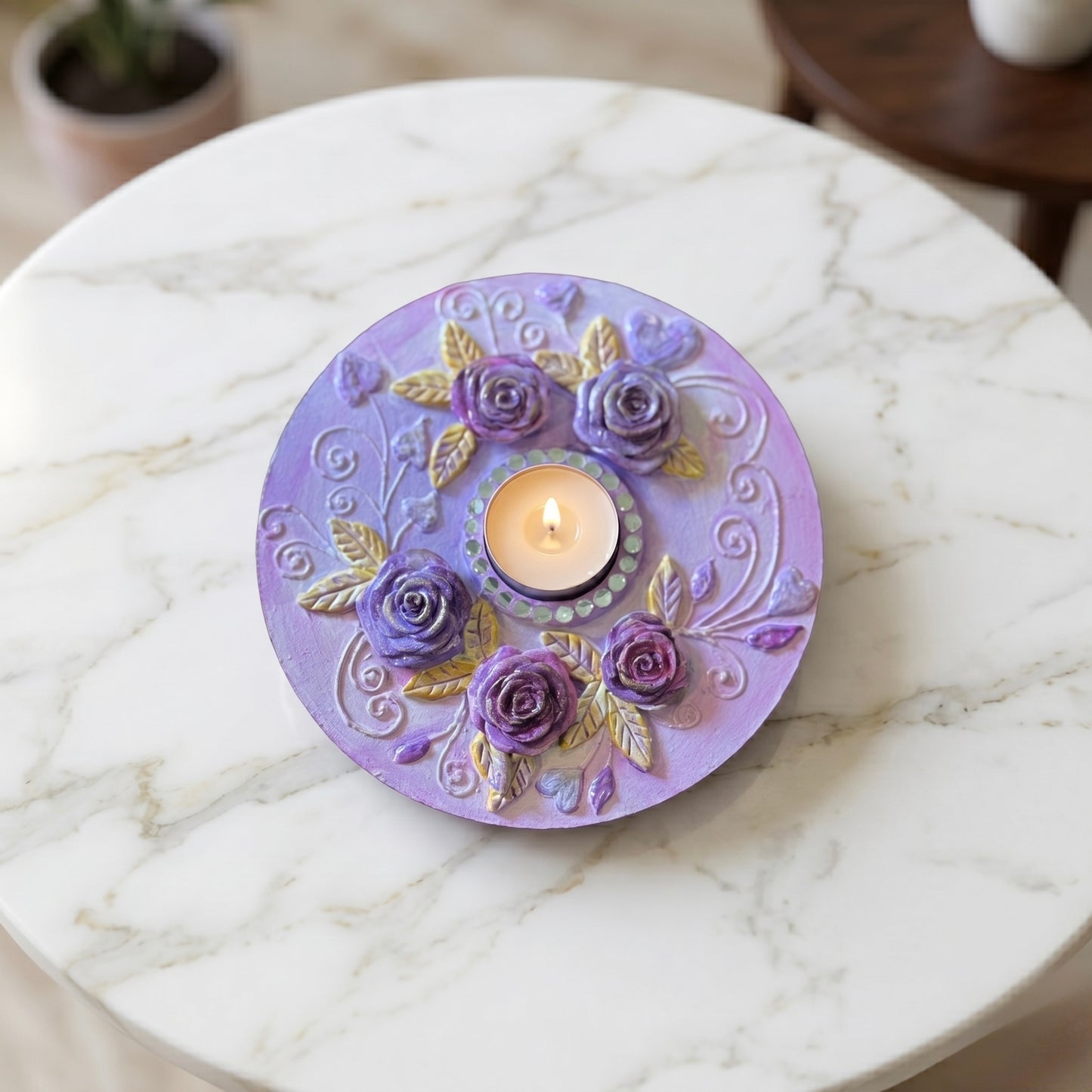 Roselle Violet Tea Light Holder
